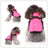 Windproof hooded dog jacket with zip front in Rose Red Style A, front view