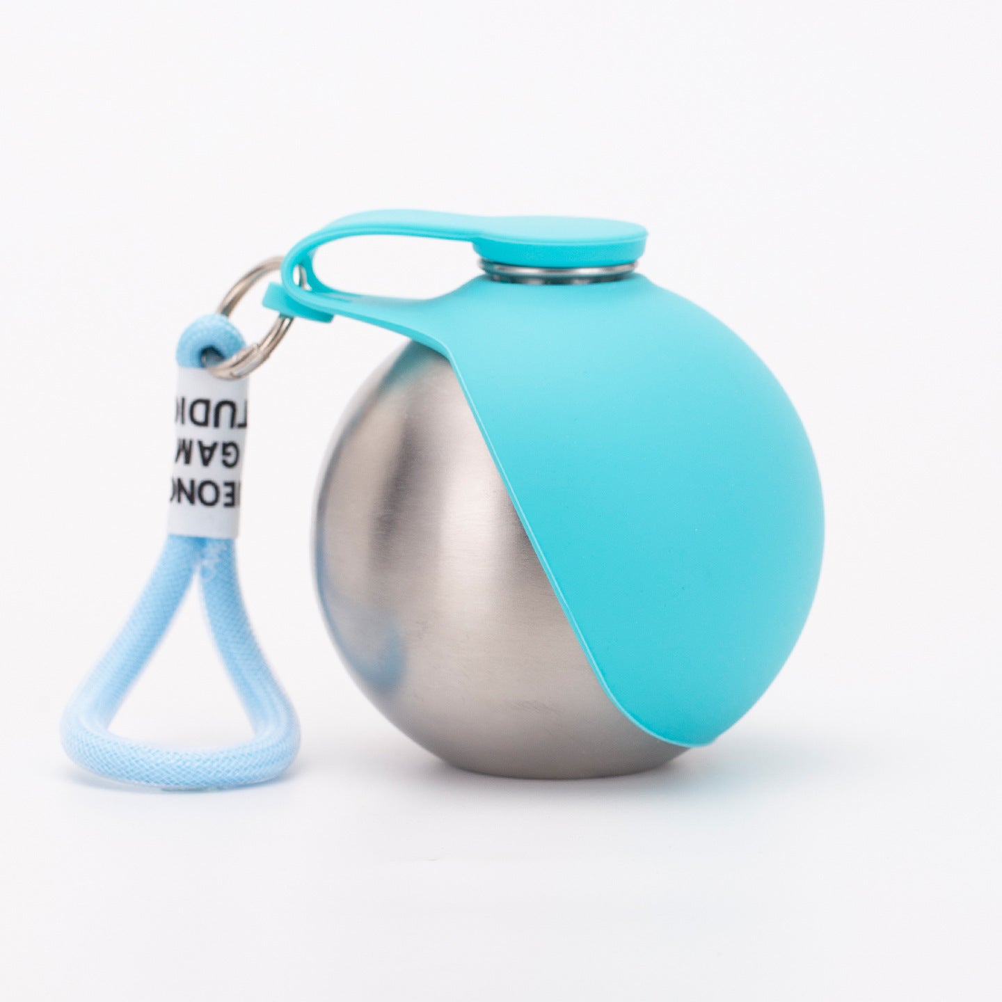 Portable Foldable 304 Stainless Steel Pet Water Bottle with Silicone Bowl, 285ml