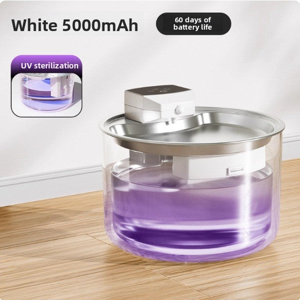 Cordless 3L Stainless Steel Cat Water Fountain with Infrared Sensor and Filter