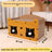 Corrugated cardboard cat scratcher house and den, detail and texture view