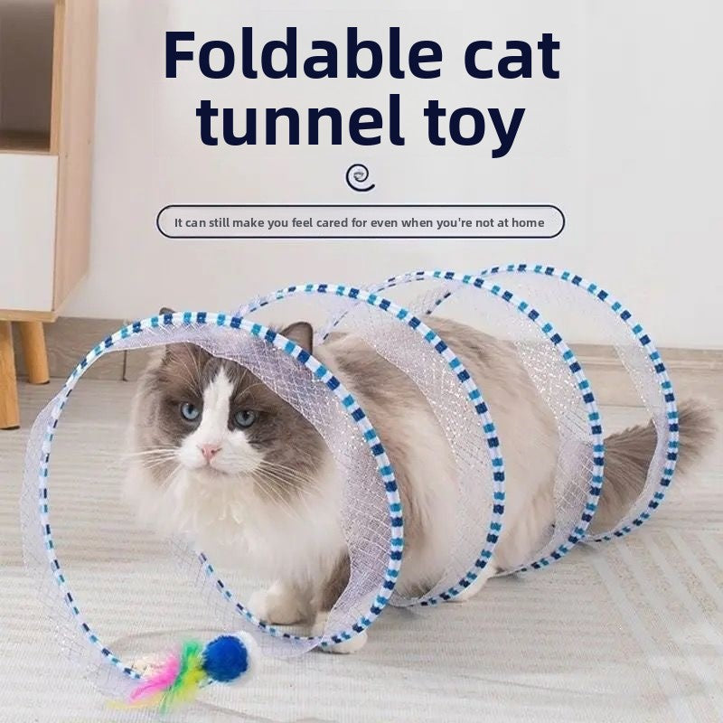 Foldable S-shaped cat tunnel with bell 65cm - photo 5
