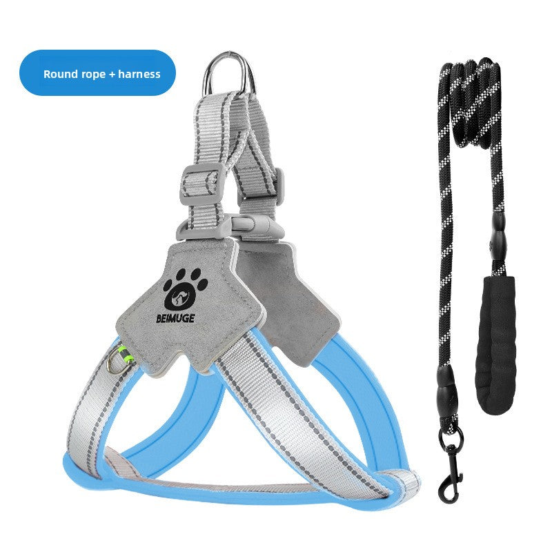 Escape-resistant reflective dog harness, available from Pet Royale UK