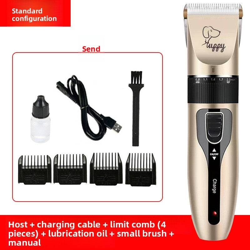 USB Rechargeable Pet Hair Clipper with Ceramic Blade and Attachments