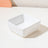 Square ceramic pet dishes on a raised bamboo feeding tray, view 6