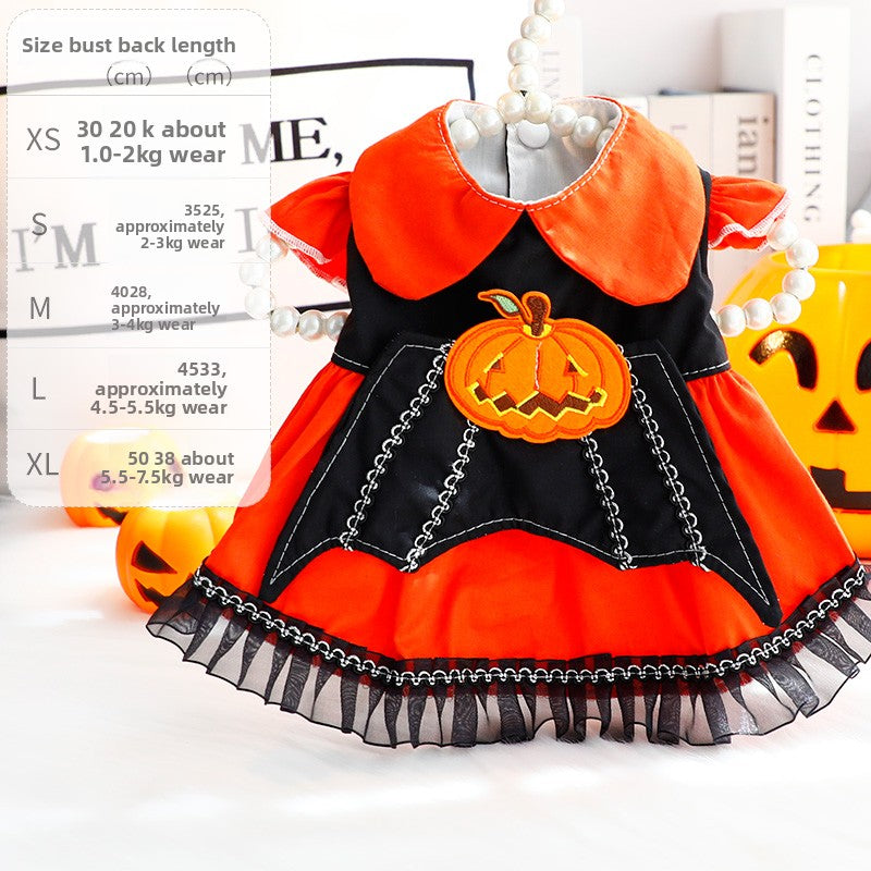 Cotton pet dresses in pretty colours and Halloween designs