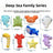 Ten piece sea animal plush dog toy set with one of each design - photo 18