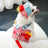 Cotton plaid harness and lead set with matching hat for cats, view 1