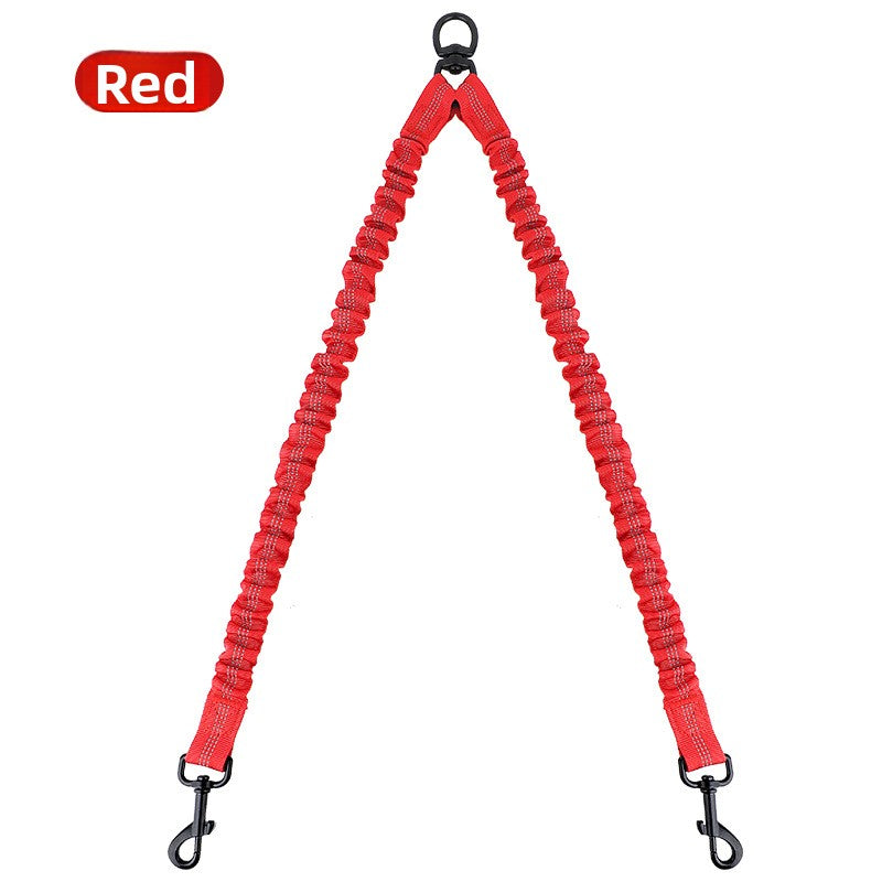 Tangle free twin dog lead shown in bright colour options
