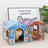 Themed corrugated cardboard cat scratch house and playhouse, view 1