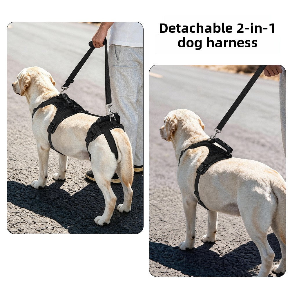 Black three-section support harness for senior large dogs, product image 2