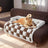 Thick plush dog mat in grey with removable cover