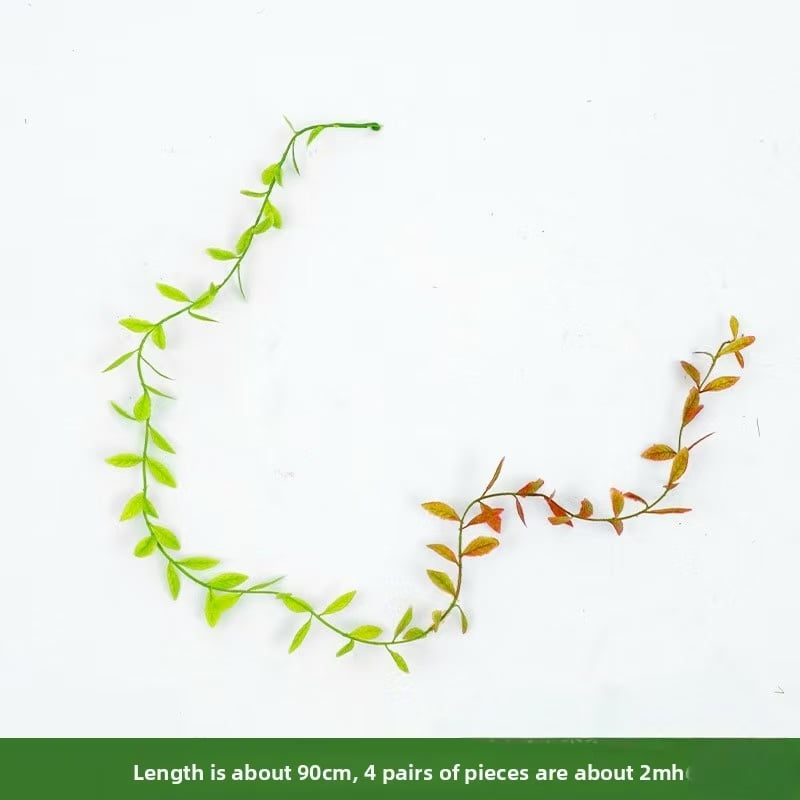Artificial willow branch with realistic leaves in Green with Red Tips, Single Stem