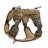 Tactical nylon dog harness with metal buckles in desert camo, view 9