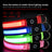 Rechargeable glowing nylon pet collar lit up at night, product image 2