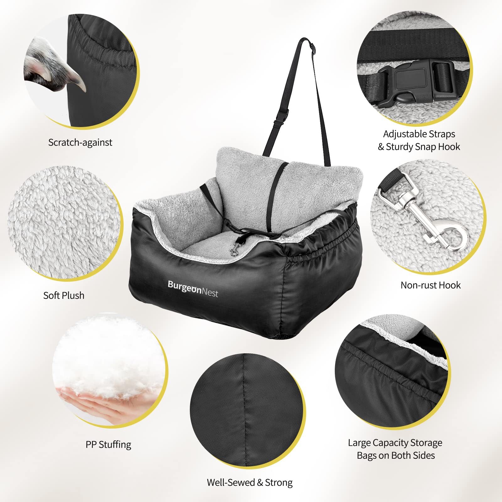 Reversible waterproof pet cushion bed for dogs and cats, detail photo 4