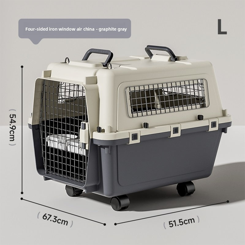 Plastic cat travel carrier with air vents and carry handle, photo 18