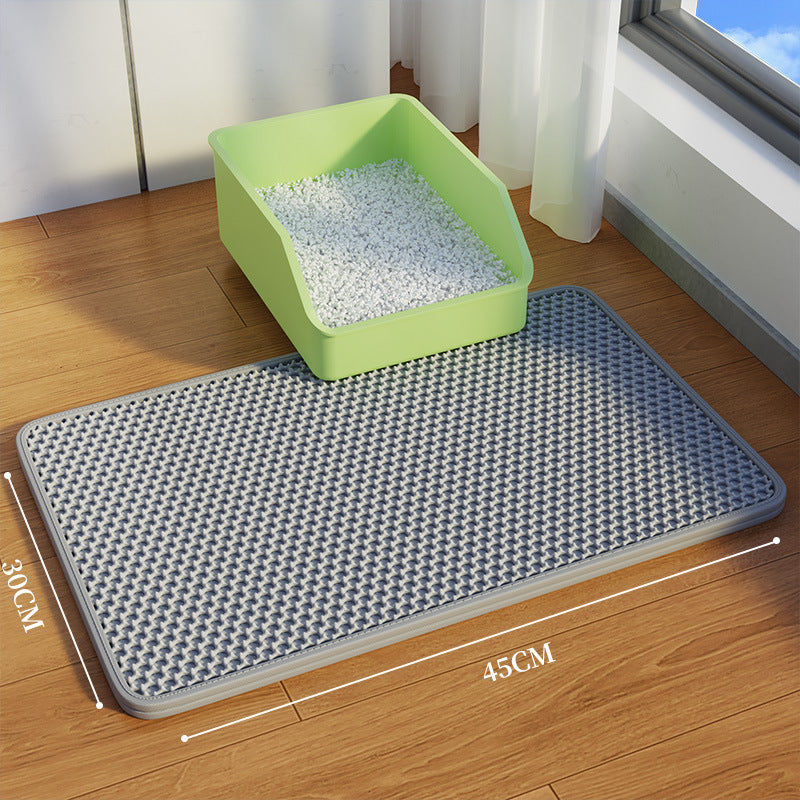 Leak-Proof Double Layer EVA Cat Litter Mat, Anti-Splash