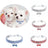 Rhinestone pet collar with bone charm in Pink, front view