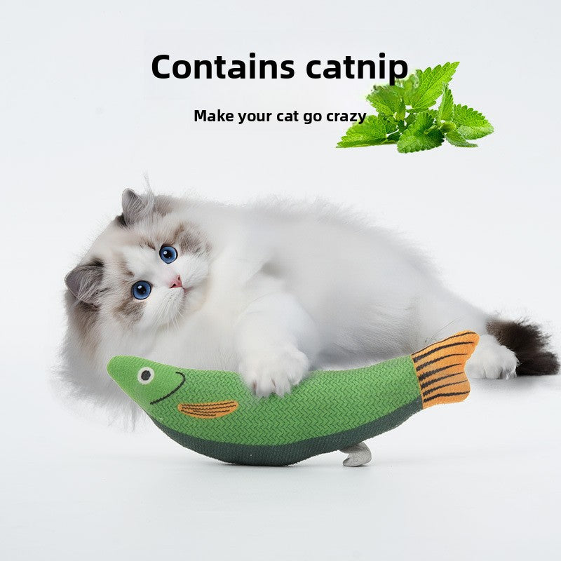 Plush swordfish cat toy for kittens and cats, view 4