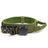 Wide tactical nylon dog collar for large dogs in Black, showing size and shape