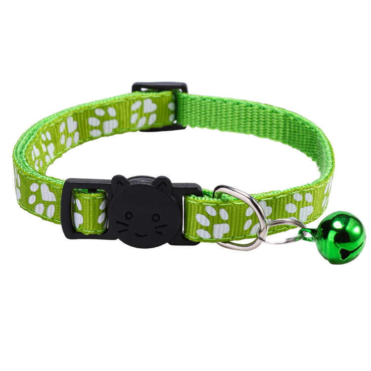 Colourful paw print cat collar with little bell, product image 15