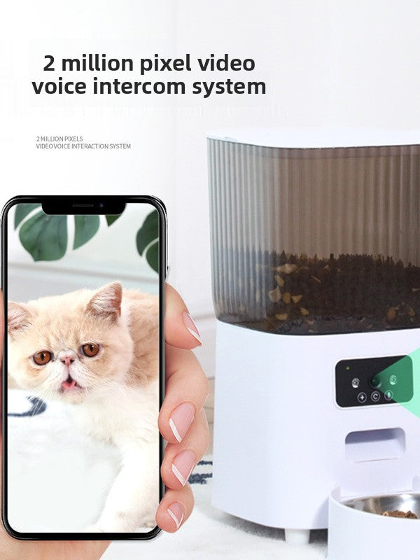 Automatic Cat Feeder with WiFi App Control, Timed Feeding and Optional Camera