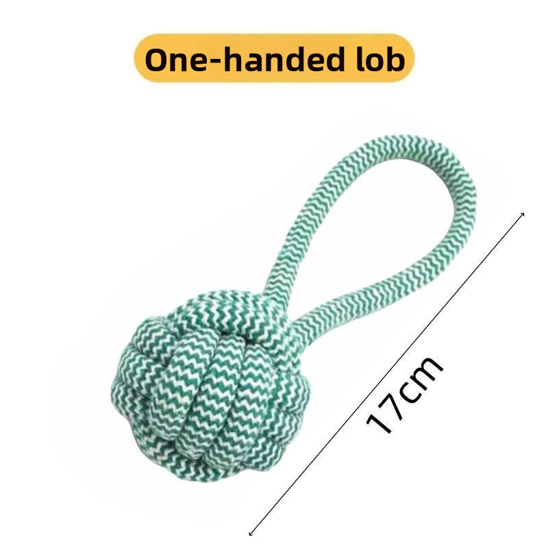 Knotted cotton rope carrot dog toy with colourful knots