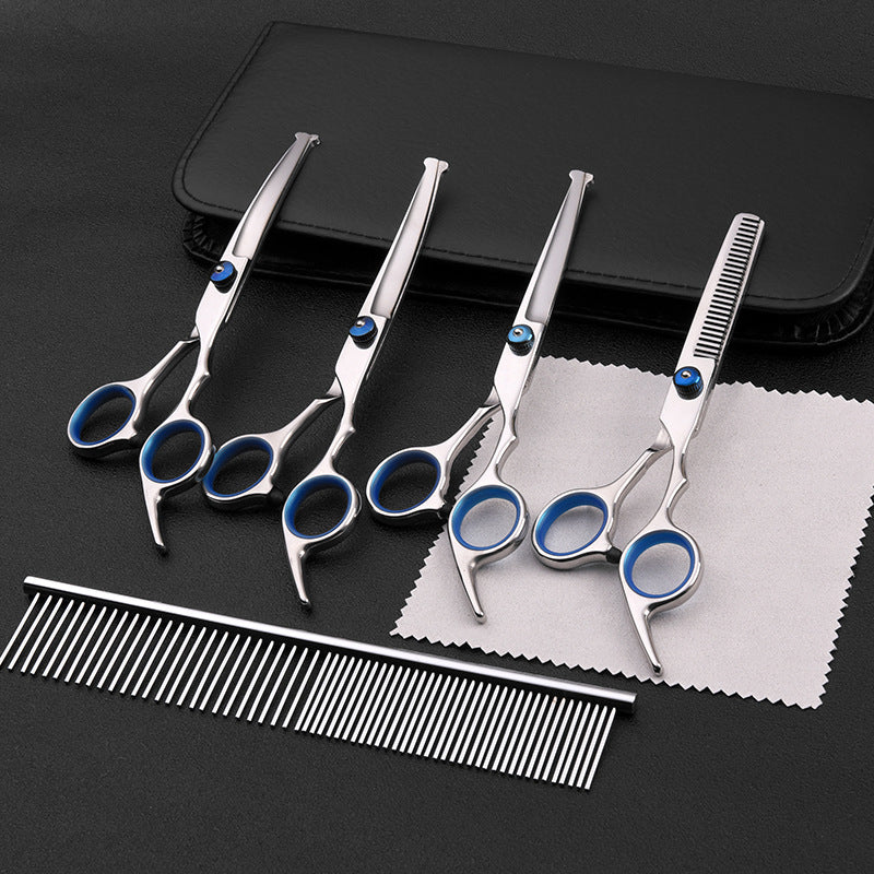 6 Inch Stainless Steel Dog Grooming Scissors, Straight and Curved