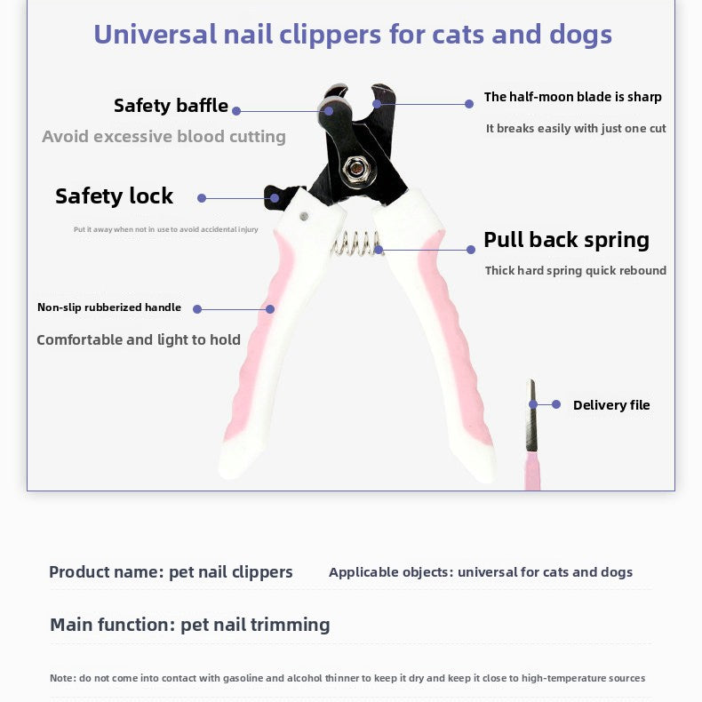 Stainless Steel Pet Nail Clippers for Dogs and Cats