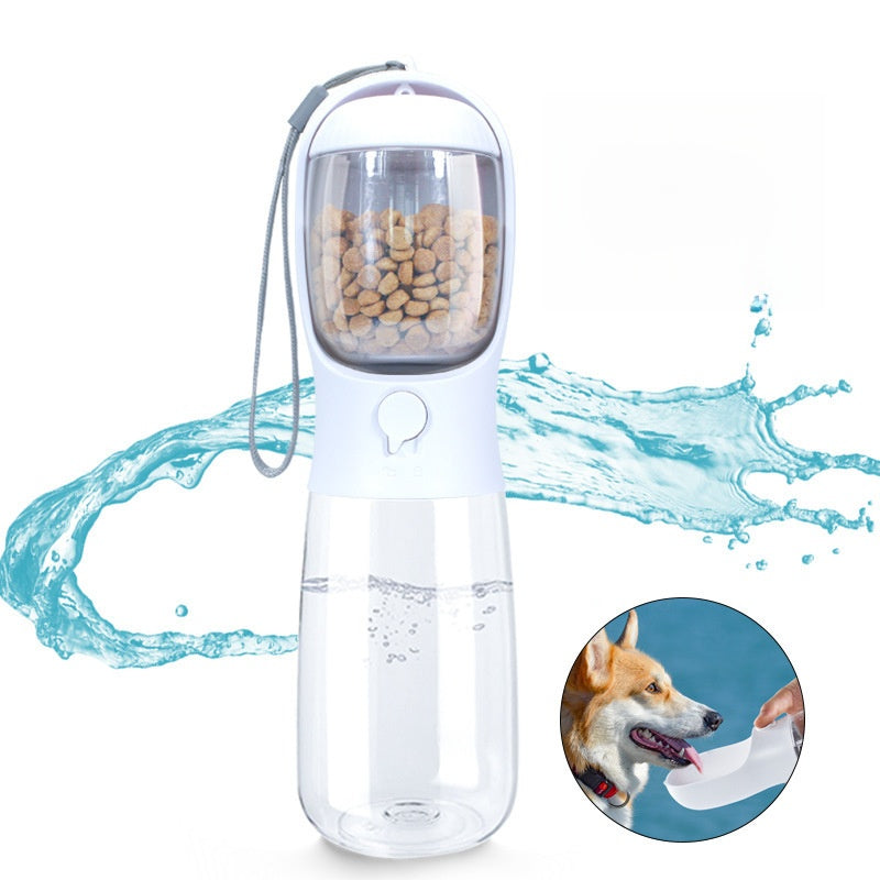 Portable 2-in-1 Dog Water Bottle and Feed Container with Filter, 300ml or 550ml