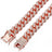 Faux diamond metal chain pet collar in Rose Gold, material detail