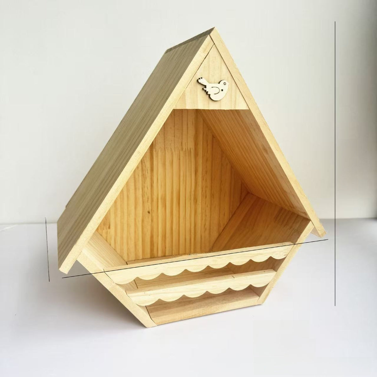 Hanging pine wood bird nest house for pigeons and doves, view 6