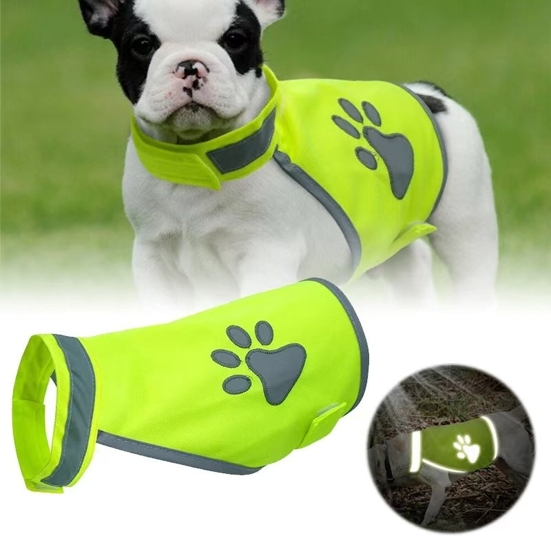 Reflective fluorescent dog safety vest, available in 3 colours, sizes Small to Large, image 1
