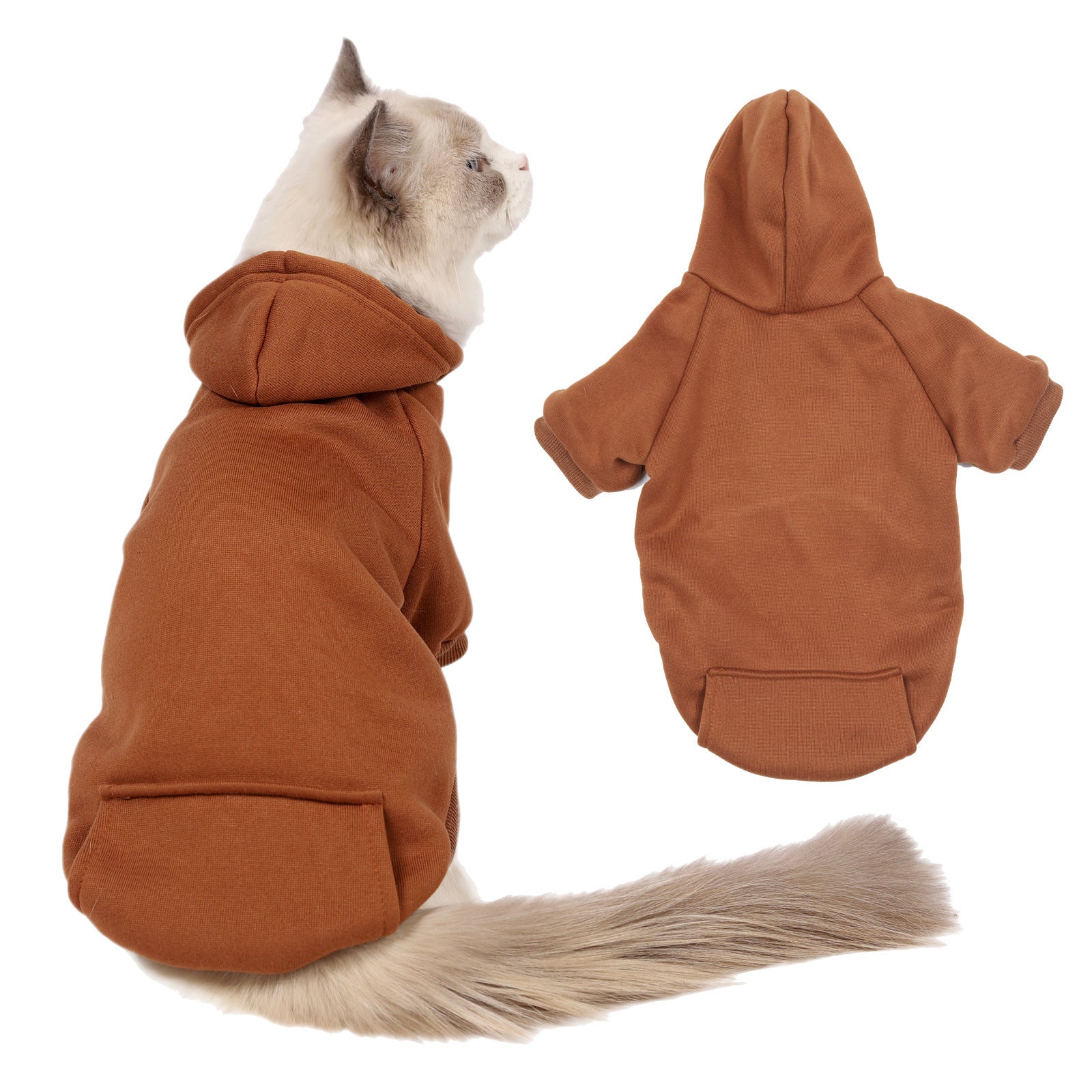Fleece lined hooded pet sweatshirts in ten plain colours