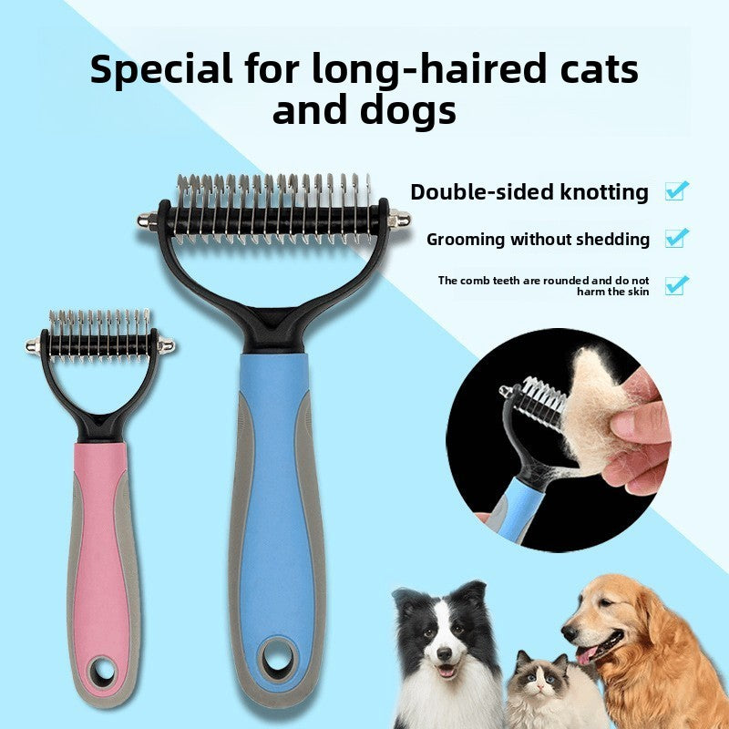 Reusable Dog Hair Remover Comb, Dual-Sided Detangling Tool