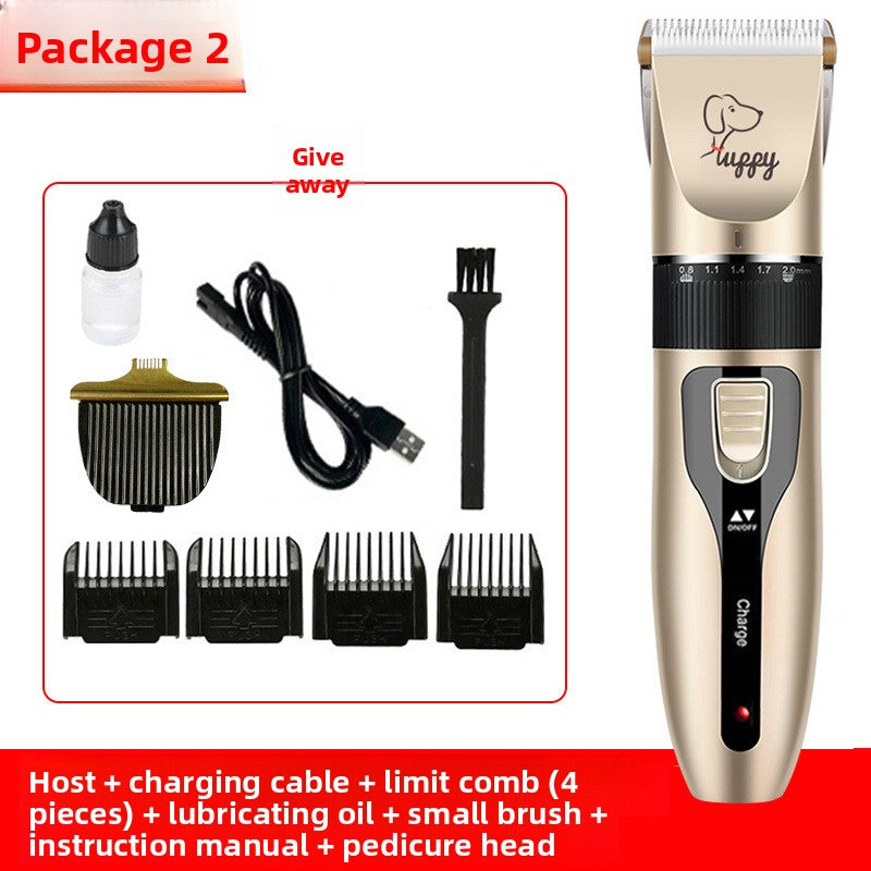 USB Rechargeable Pet Hair Clipper with Ceramic Blade and 4 Combs