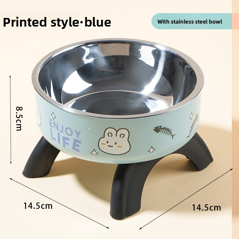 Elevated Pet Food Bowl with Stainless Steel Insert