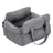 Dark grey padded dog car booster seat bed with strap, view 6