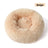 Plush round padded dog and cat bed in Sand Beige