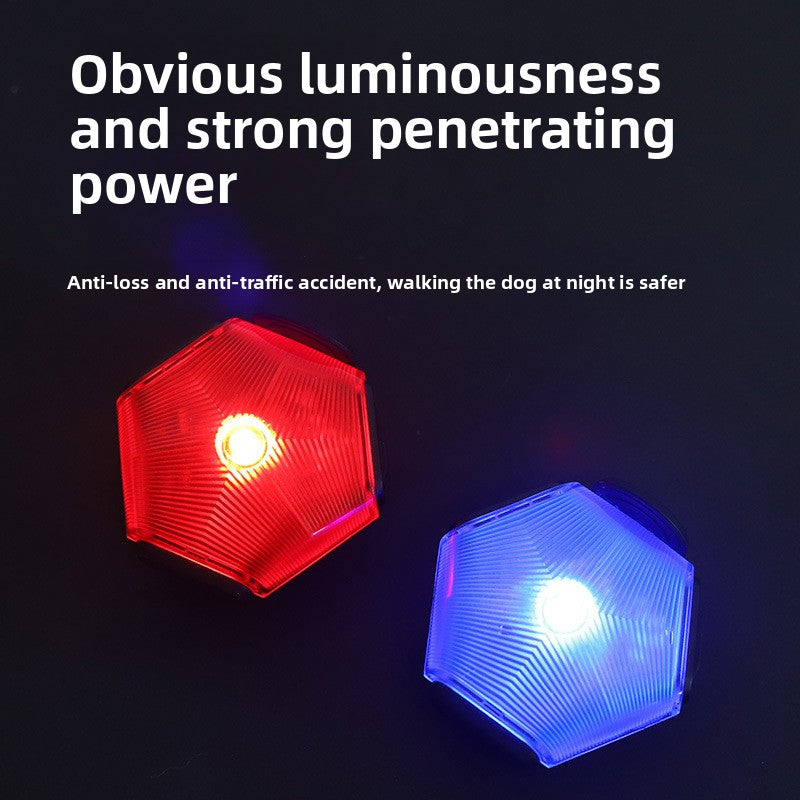 Red light up collar for small dogs with charging port