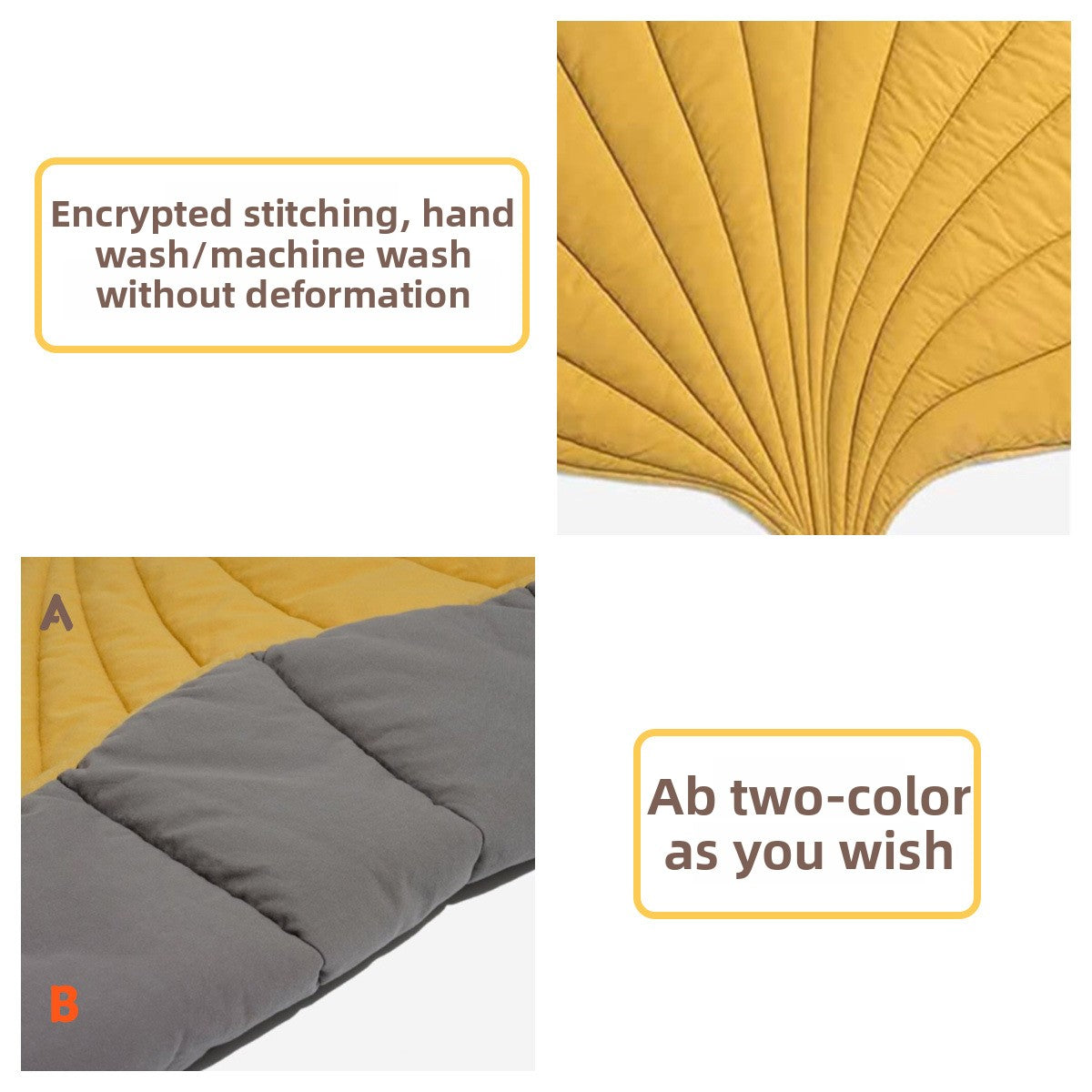 Leaf-shaped padded pet mat for cats and dogs, photo from another angle