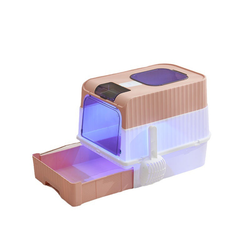 Enclosed Cat Litter Box with Drawer, Deodorising or Sterilising