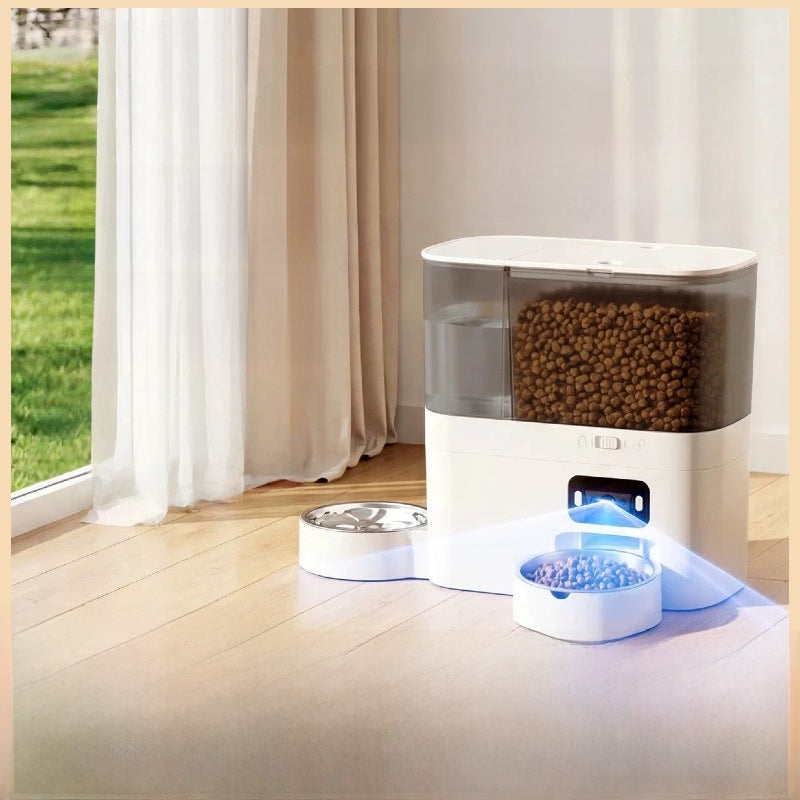 Smart Pet Feeder with 5L Food Hopper, 3L Water Tank, App Control and Optional Video
