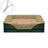 Washable bolster sofa dog bed in Dark Green and White, photo from another angle