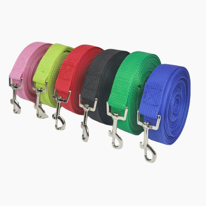 Long dog training leads in nine colours and many lengths