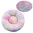 Round long plush nest bed for cats and dogs in Rainbow