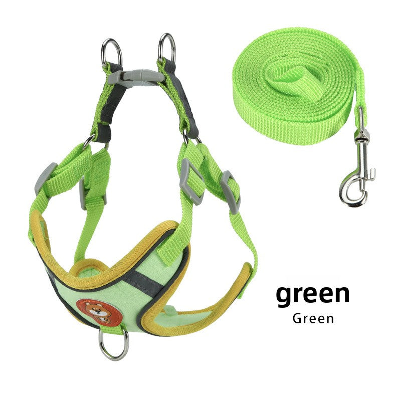 Reflective vest harness and lead for small dogs, available from Pet Royale UK