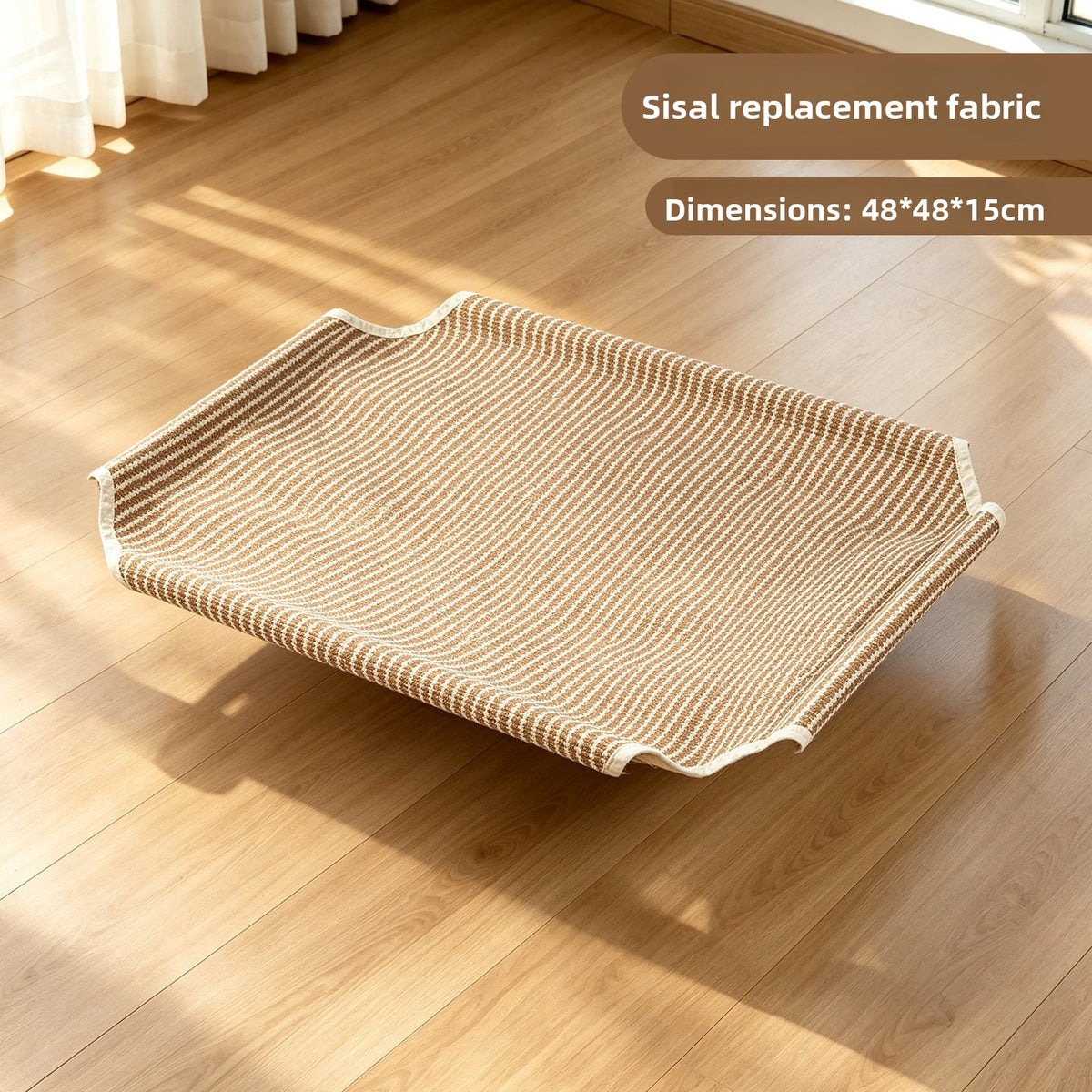 Solid Wood Elevated Pet Bed with Washable Pad, Raised Platform