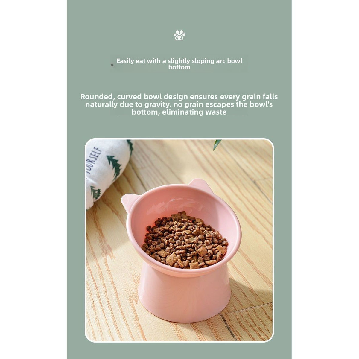 Cute Pet Bowl Double Bowl Neck Protection Anti-Tip Cat Food Bowl