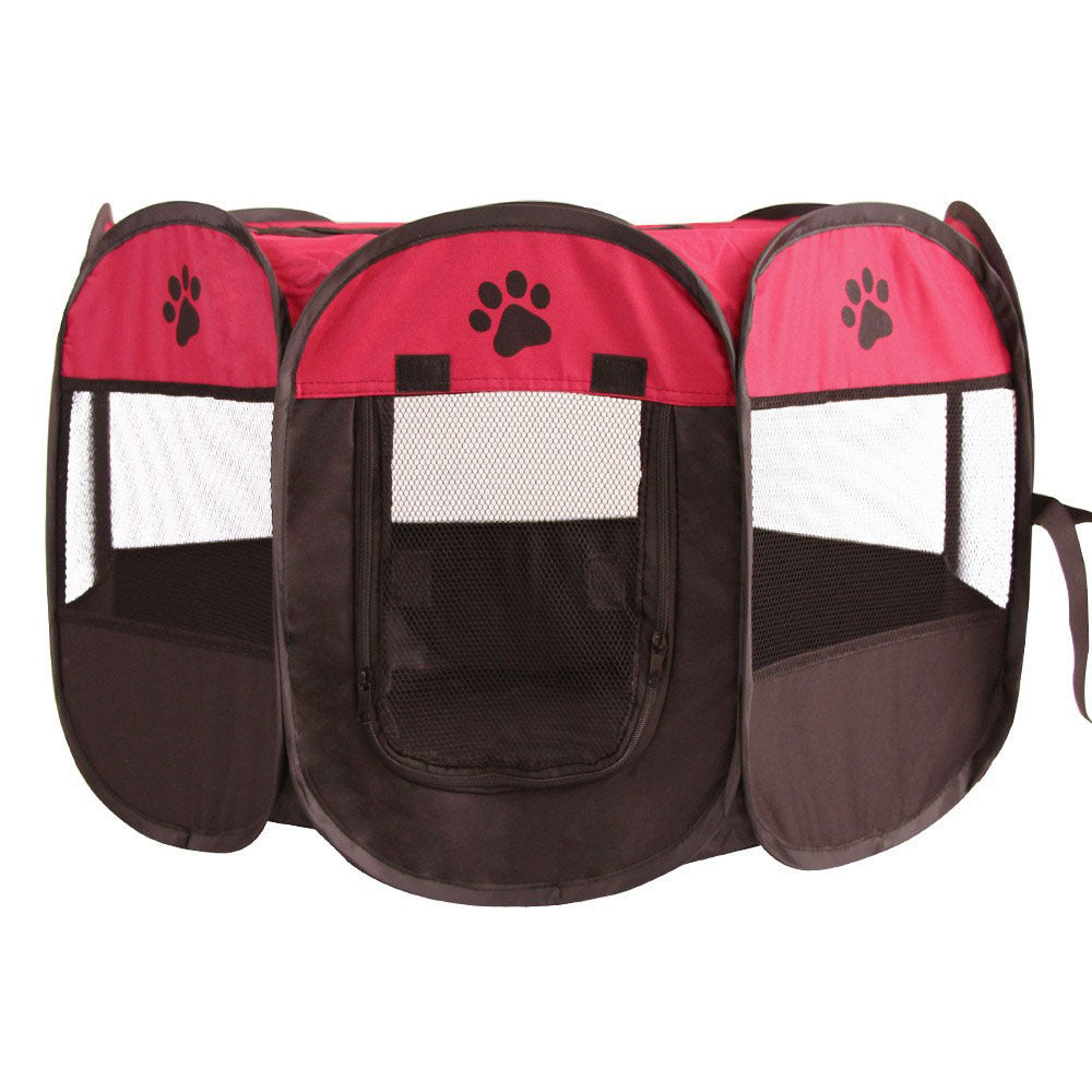 Foldable Oxford cloth pet playpen tent with mesh panels, product image 18